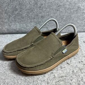 Lems Drifted Barefoot Slip On Shoes Olive Canvas Wide Toe Box Mens 8 Womens 9.5